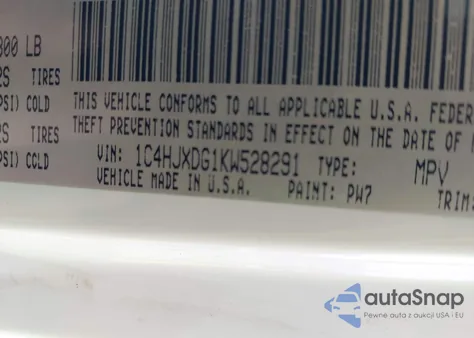 2019 Jeep Wrangler Unlimited Sport S 4X4 from USA, damaged, VIN 1C4HJXDG1KW528291